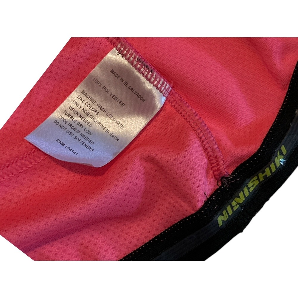 Nishiki Womens Specific PinkW/White Short Sleeve Half Zip Cycling Jersey Size MD - Picture 3 of 8